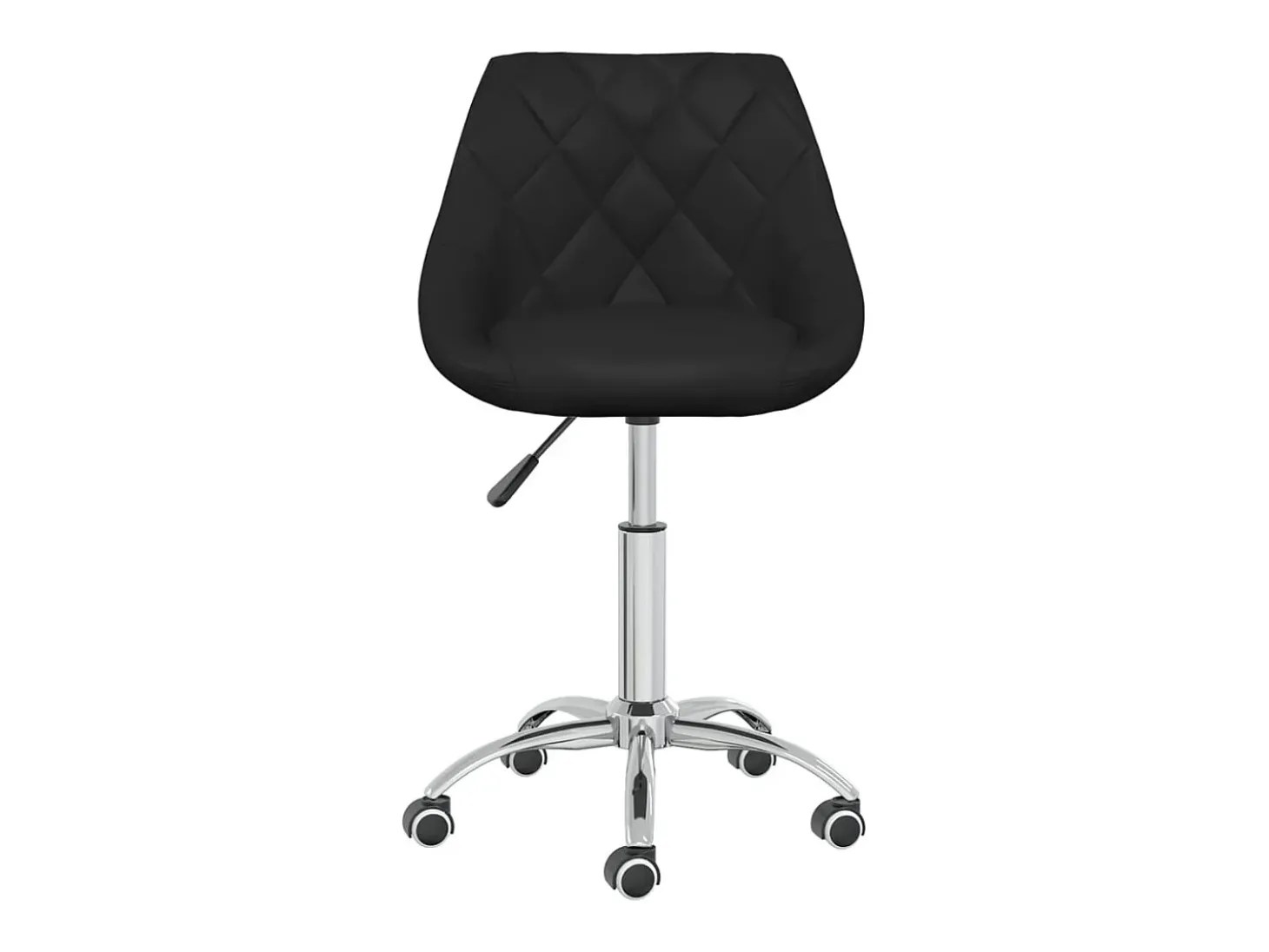 Silla de comedor giratoria cuero sintético negro ES252737