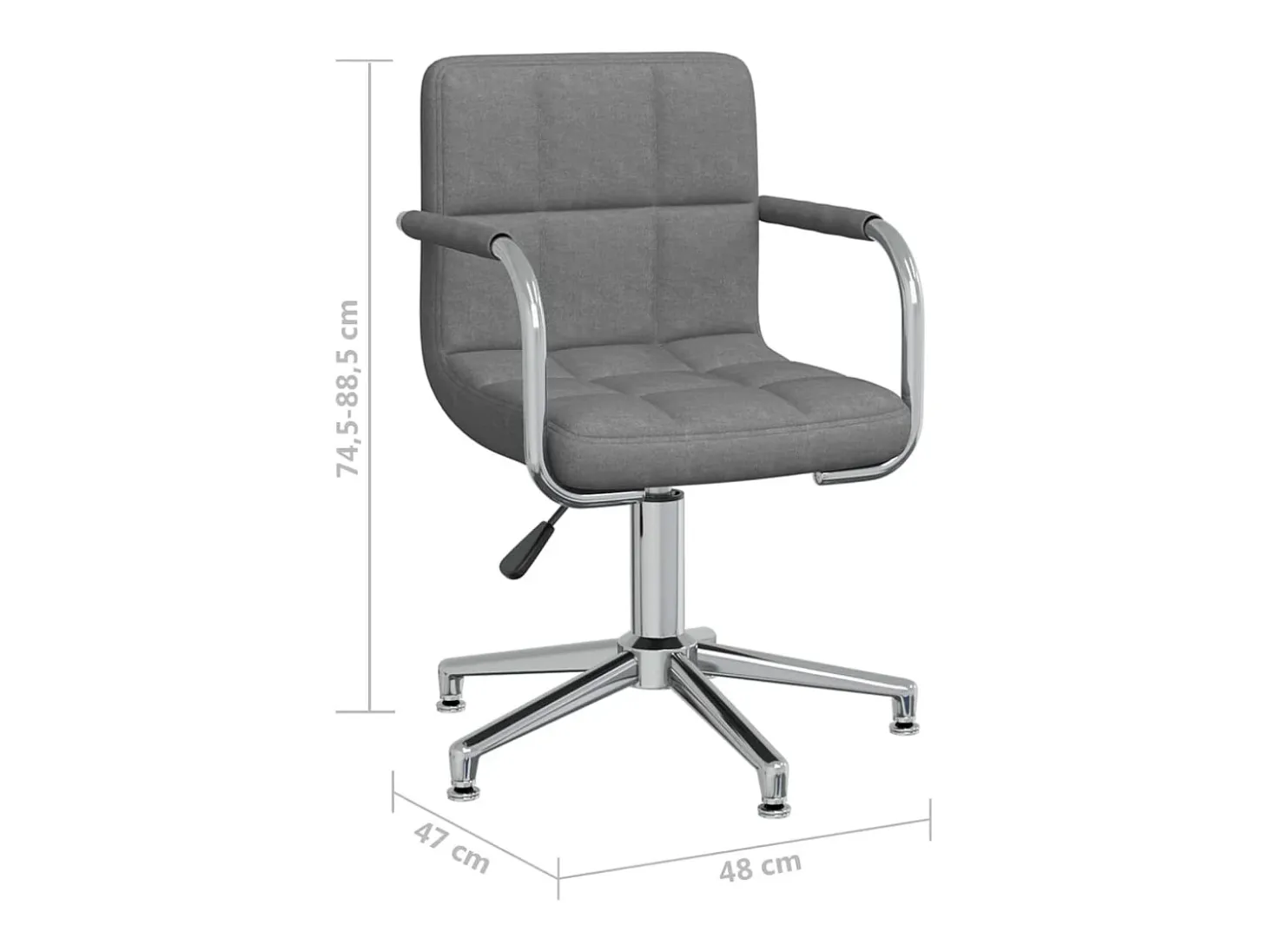 Silla de comedor giratoria tela gris claro