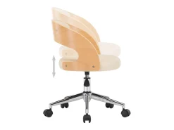 Silla de comedor giratoria madera curvada cuero sintético crema