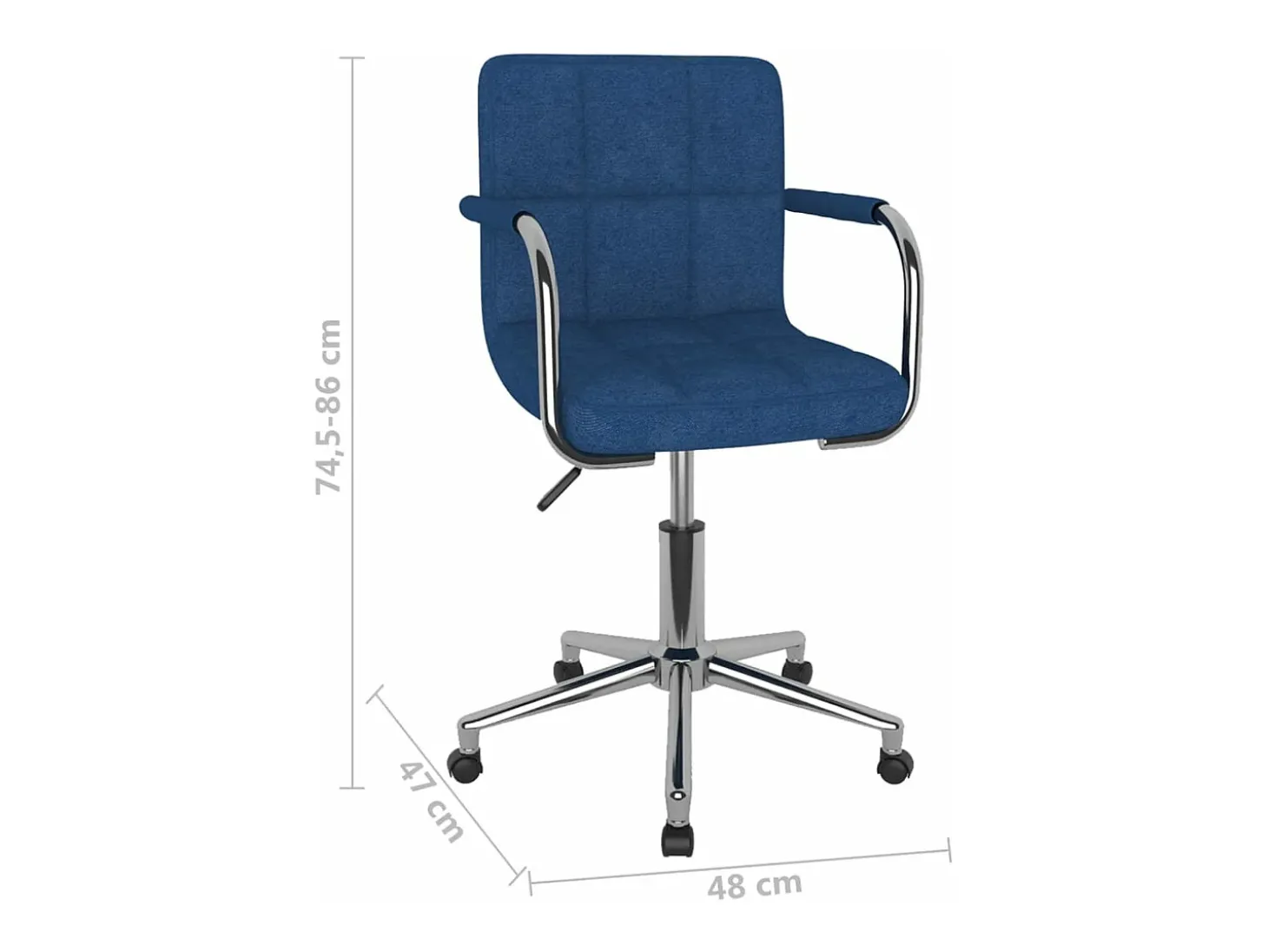 Silla de comedor giratoria tela azul