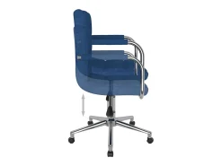 Silla de comedor giratoria tela azul