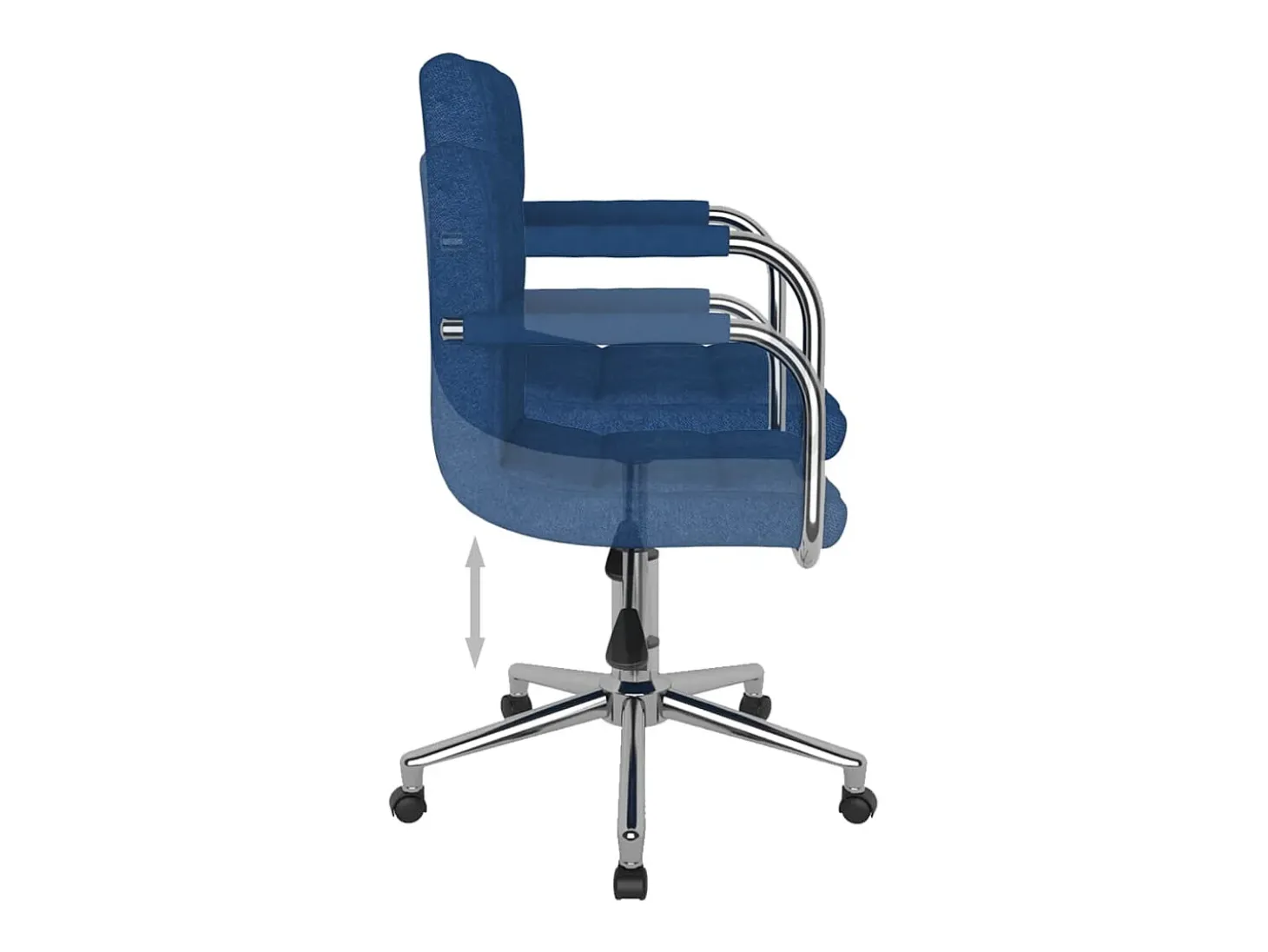 Silla de comedor giratoria tela azul