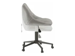 Silla de comedor giratoria de terciopelo gris claro