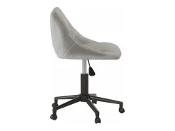 Silla de comedor giratoria de terciopelo gris claro
