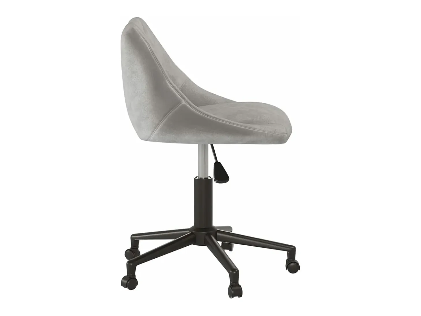 Silla de comedor giratoria de terciopelo gris claro