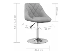 Silla de comedor giratoria 6 unidades terciopelo gris claro