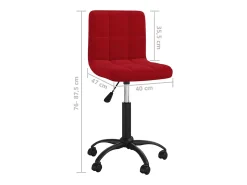 Silla de comedor giratoria de terciopelo vino tinto