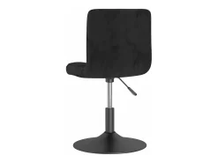 Silla de comedor giratoria de terciopelo negro