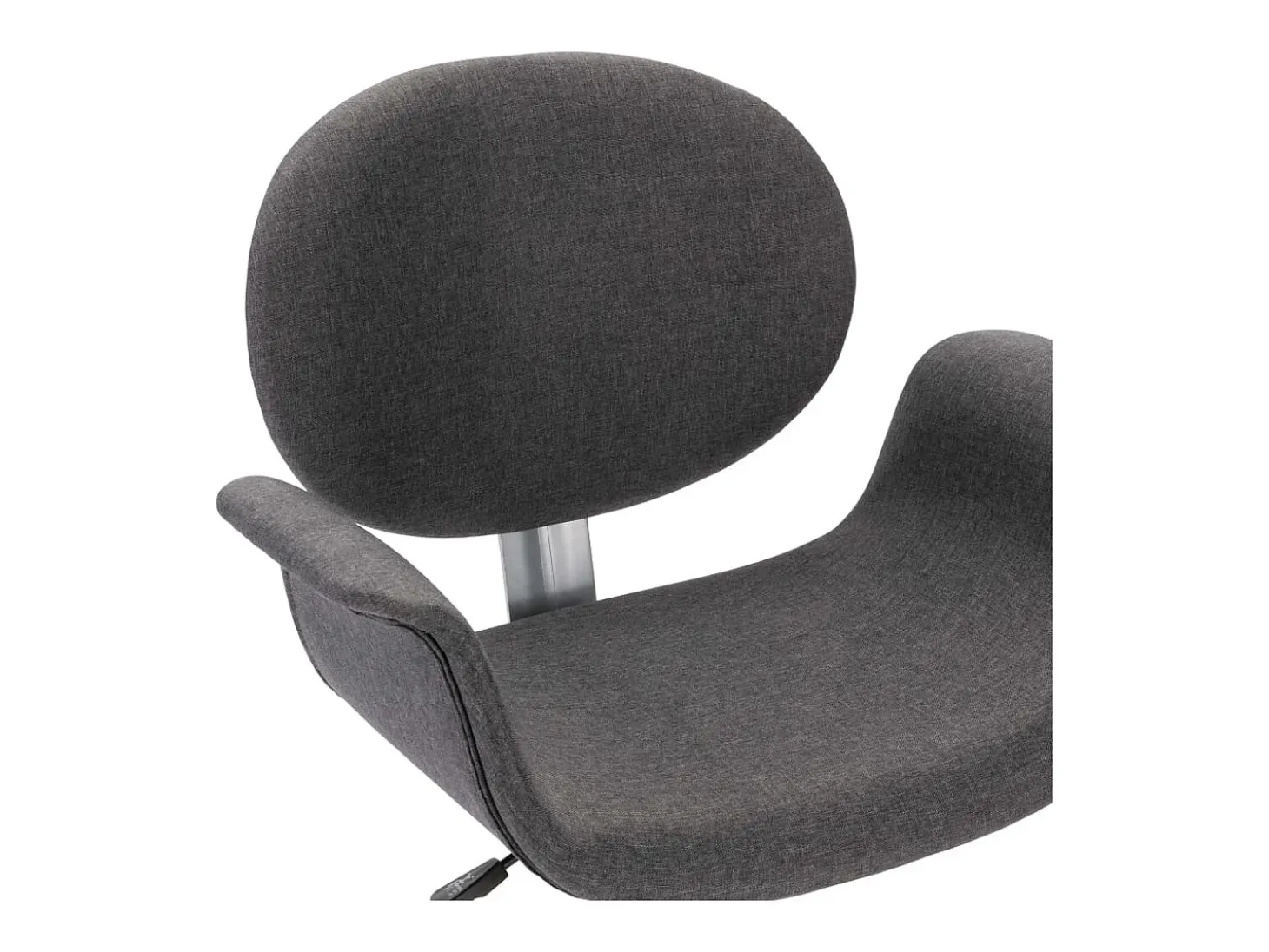 Silla de comedor giratoria de tela gris