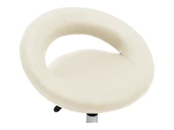Silla de comedor giratoria de cuero sintética crema