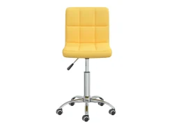 Silla de comedor giratoria de tela amarilla mostaza