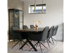 Silla de comedor giratoria Ava negro
