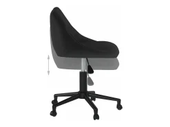 Silla de comedor giratoria de terciopelo negro