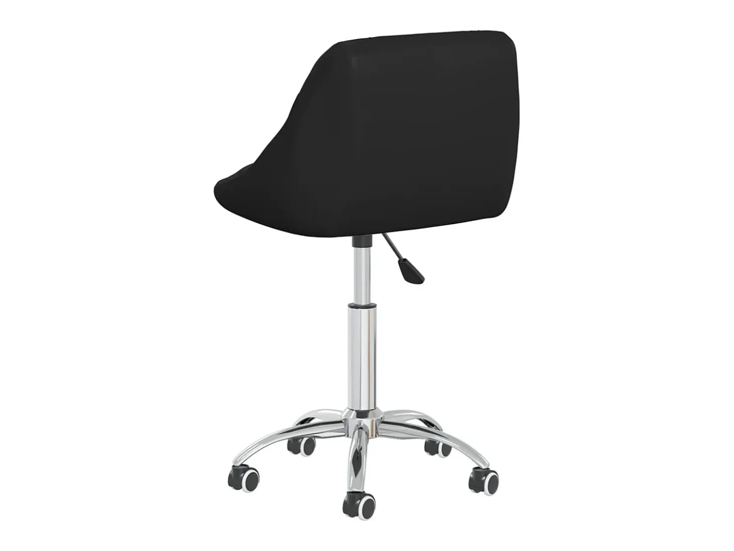 Silla de comedor giratoria cuero sintético negro
