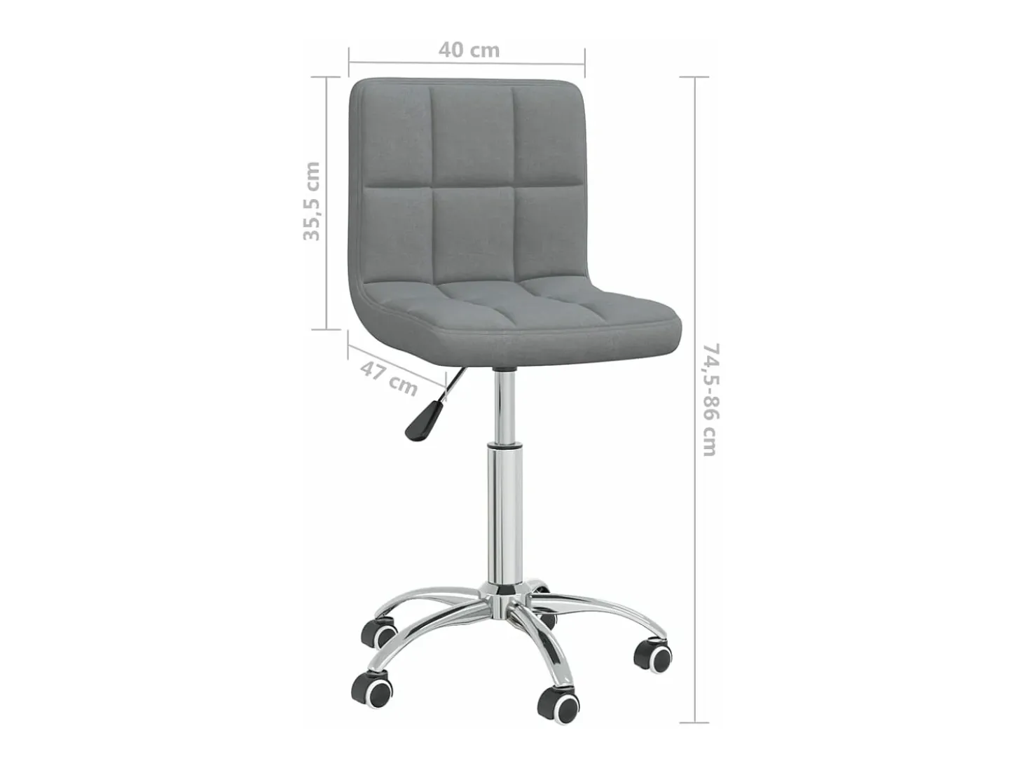 Silla de comedor giratoria tela gris claro