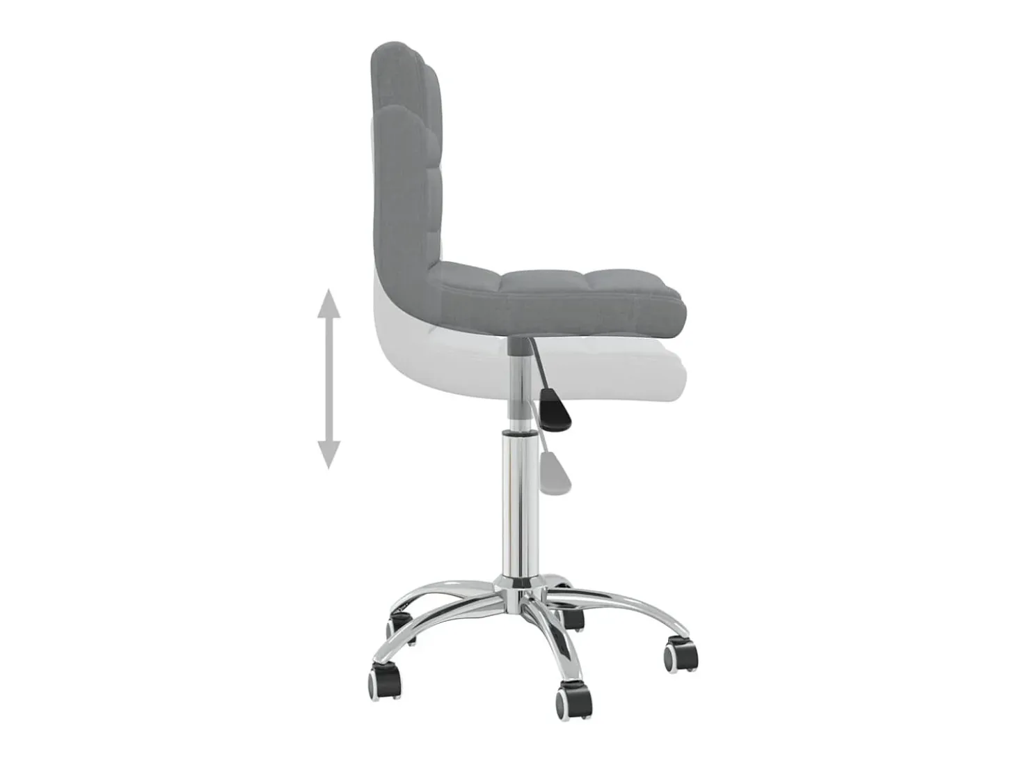 Silla de comedor giratoria tela gris claro