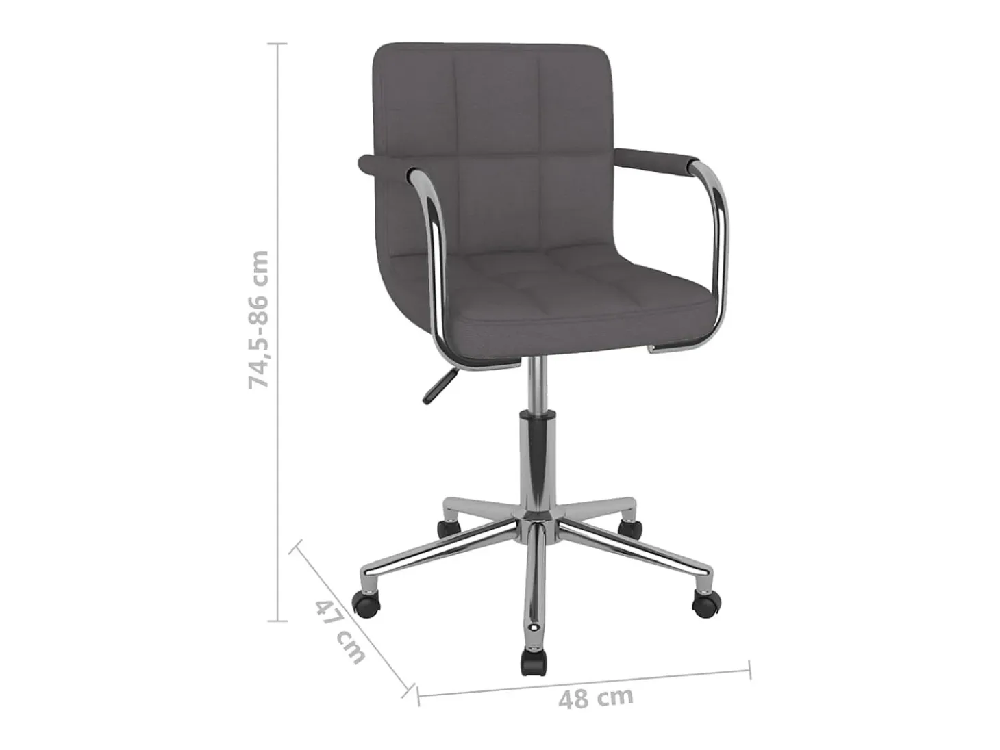 Silla de comedor giratoria de tela gris taupe