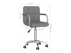 Silla de comedor giratoria tela gris claro