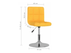 Silla de comedor giratoria tela amarillo