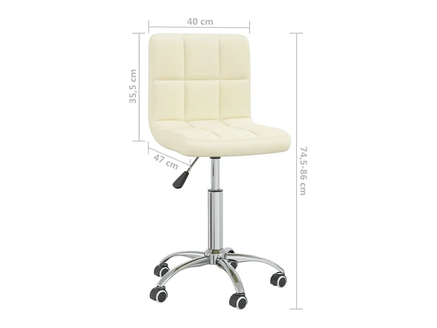 Silla de comedor giratoria tela color crema