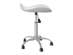 Silla de comedor giratoria de piel sintética blanca