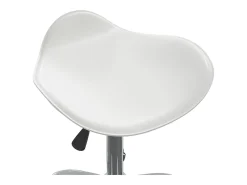 Silla de comedor giratoria de piel sintética blanca