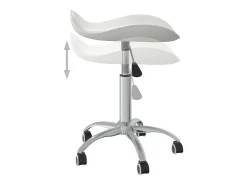 Silla de comedor giratoria de piel sintética blanca