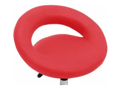 Silla de comedor giratoria de cuero sintética roja