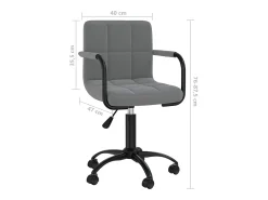 Silla de comedor giratoria de terciopelo gris oscuro