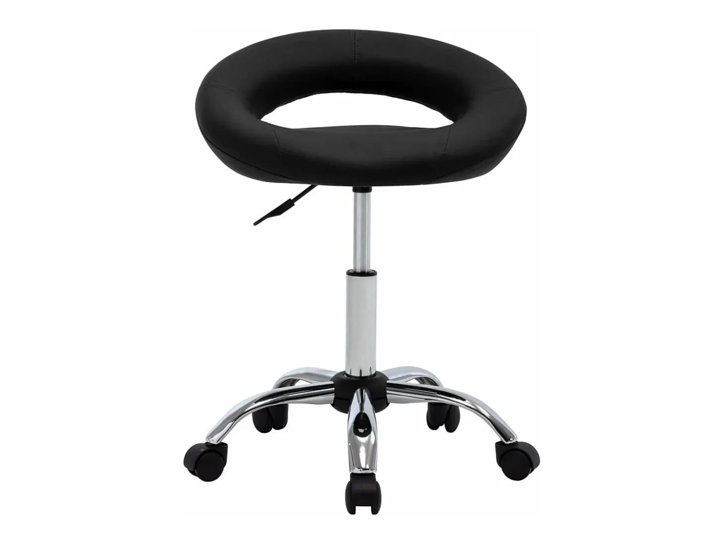 Silla de comedor giratoria cuero sintético negro ES929403