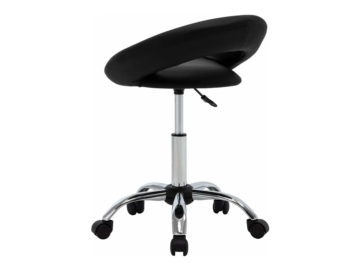 Silla de comedor giratoria cuero sintético negro ES929403
