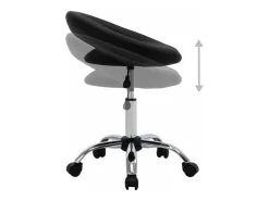 Silla de comedor giratoria cuero sintético negro ES929403