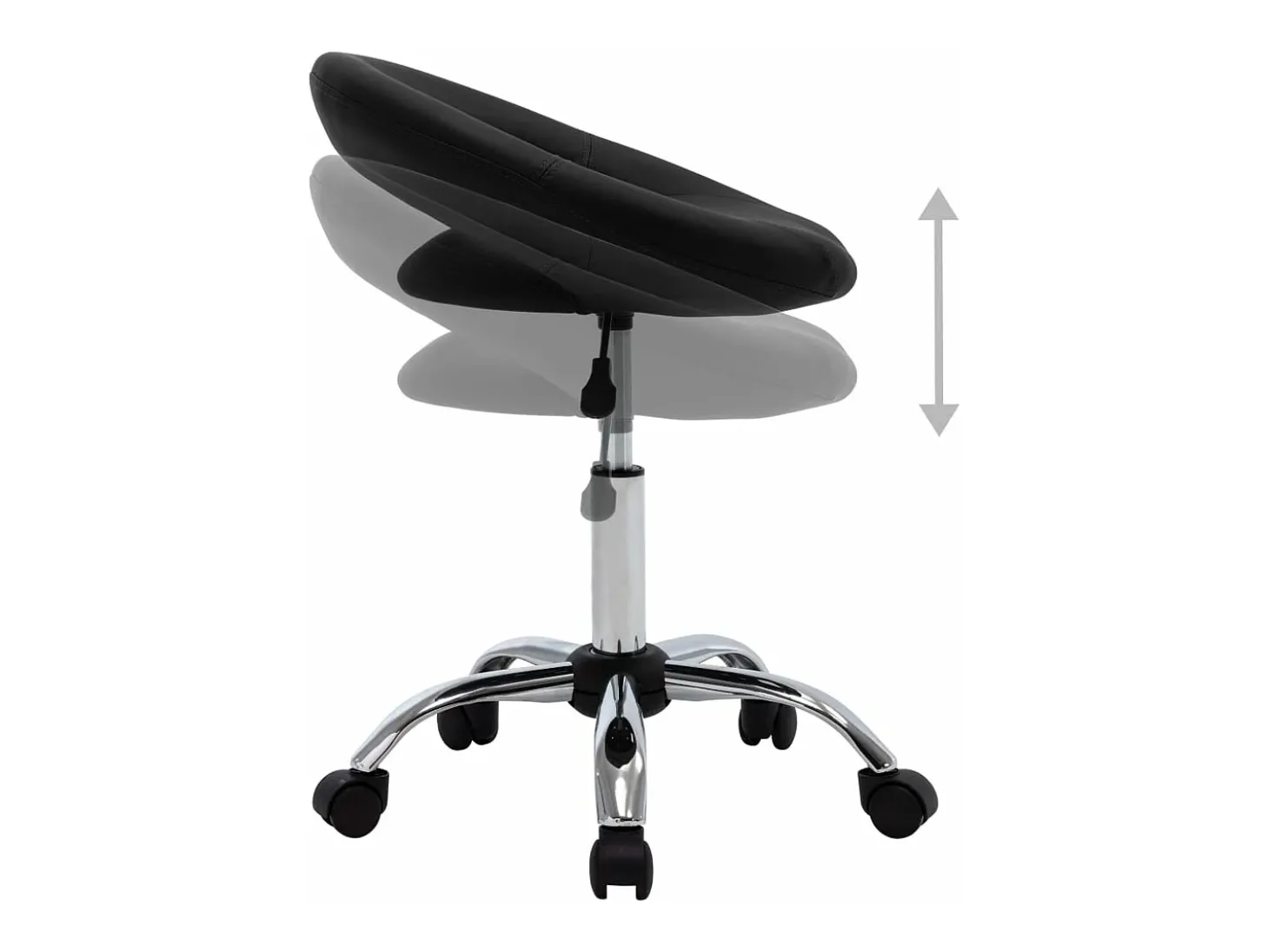 Silla de comedor giratoria cuero sintético negro ES929403