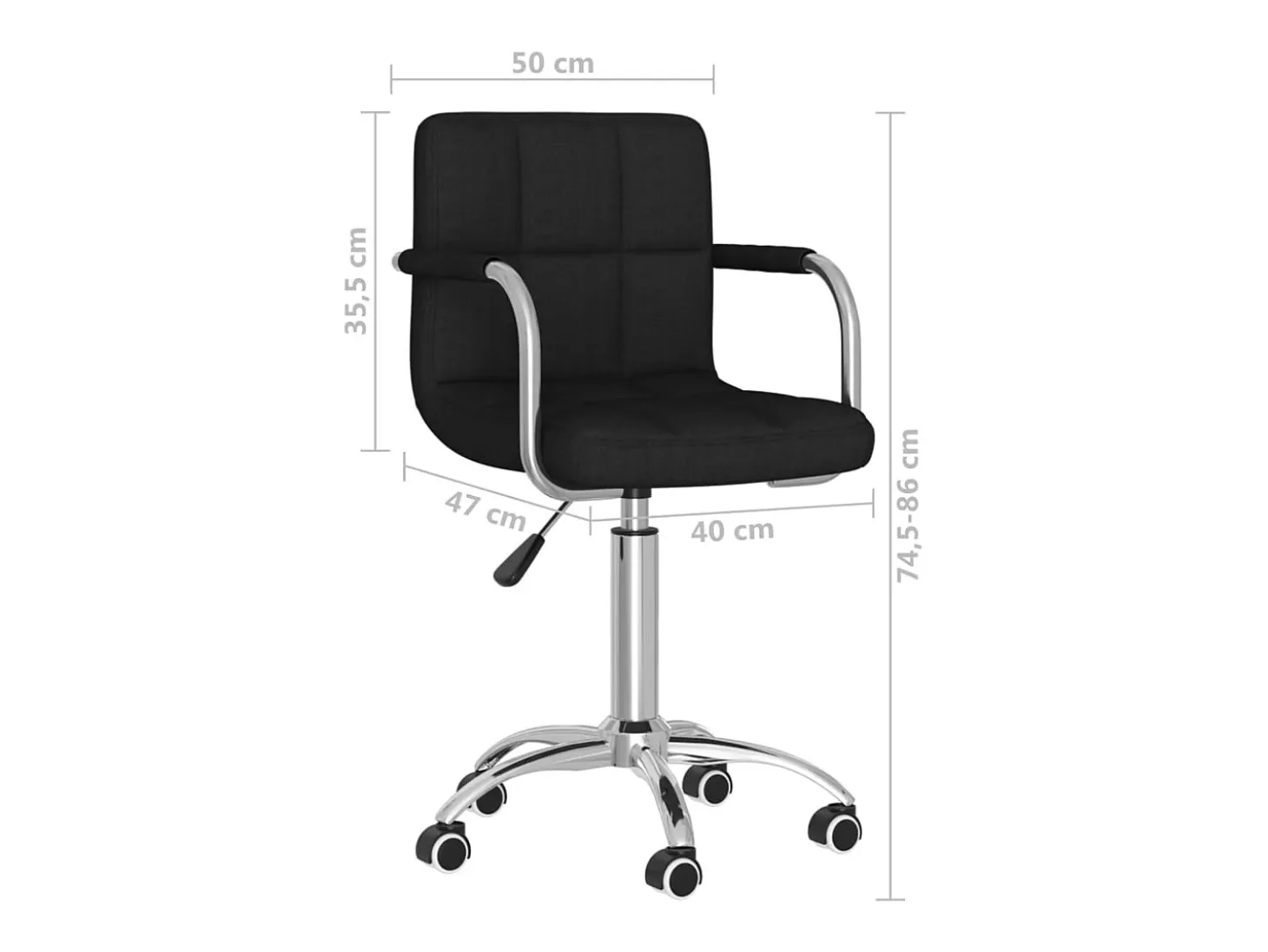 Silla de comedor giratoria tela negro