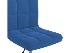 Silla de comedor giratoria de terciopelo azul