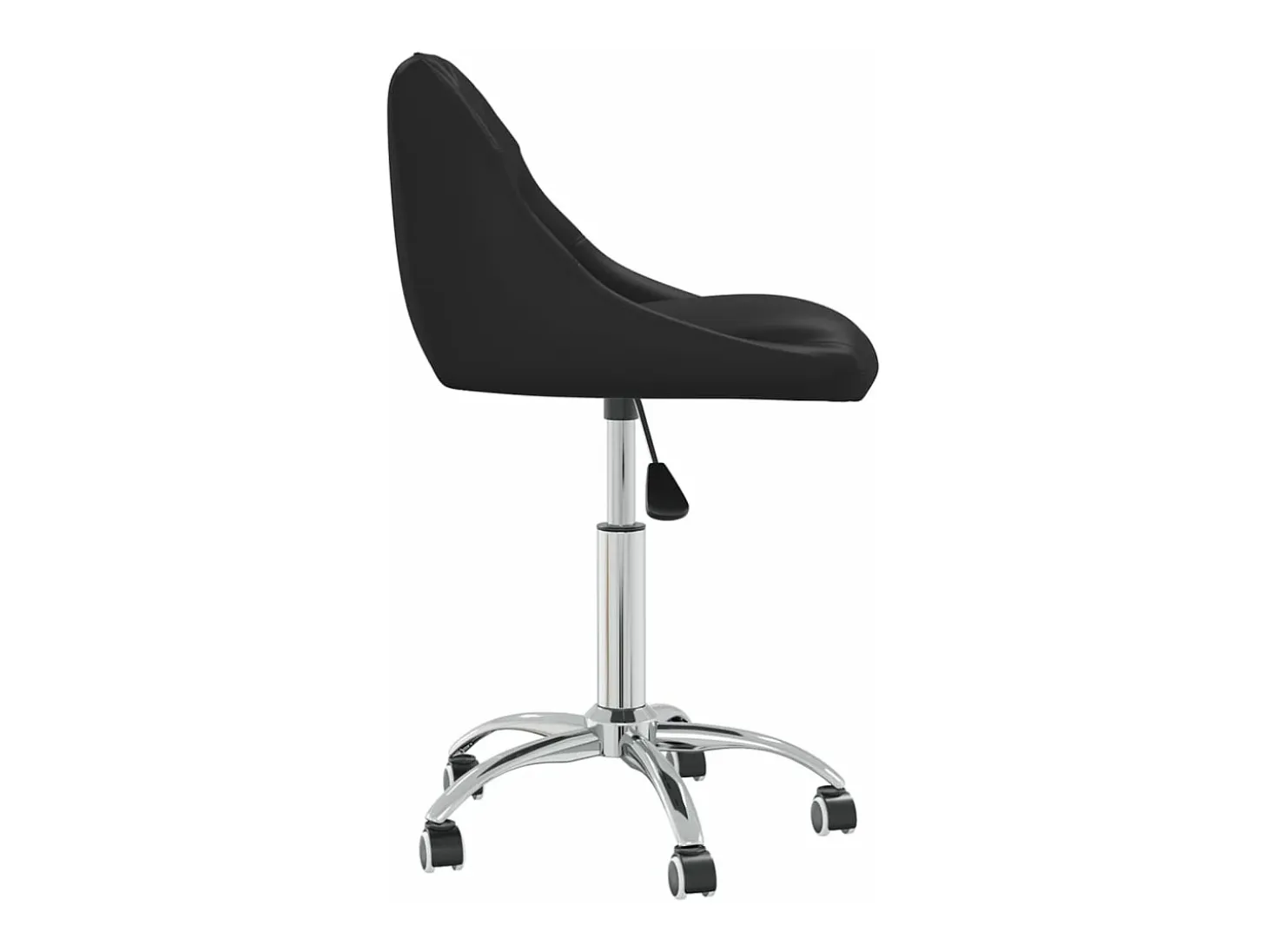 Silla de comedor giratoria cuero sintético negro