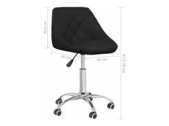 Silla de comedor giratoria cuero sintético negro