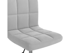 Silla de comedor giratoria de terciopelo gris claro