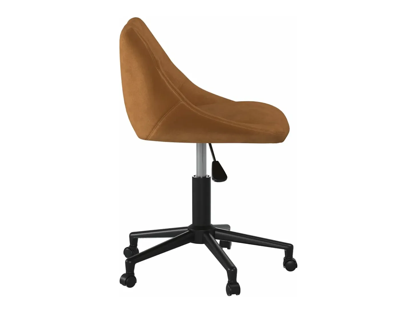 Silla de comedor giratoria de terciopelo marrón