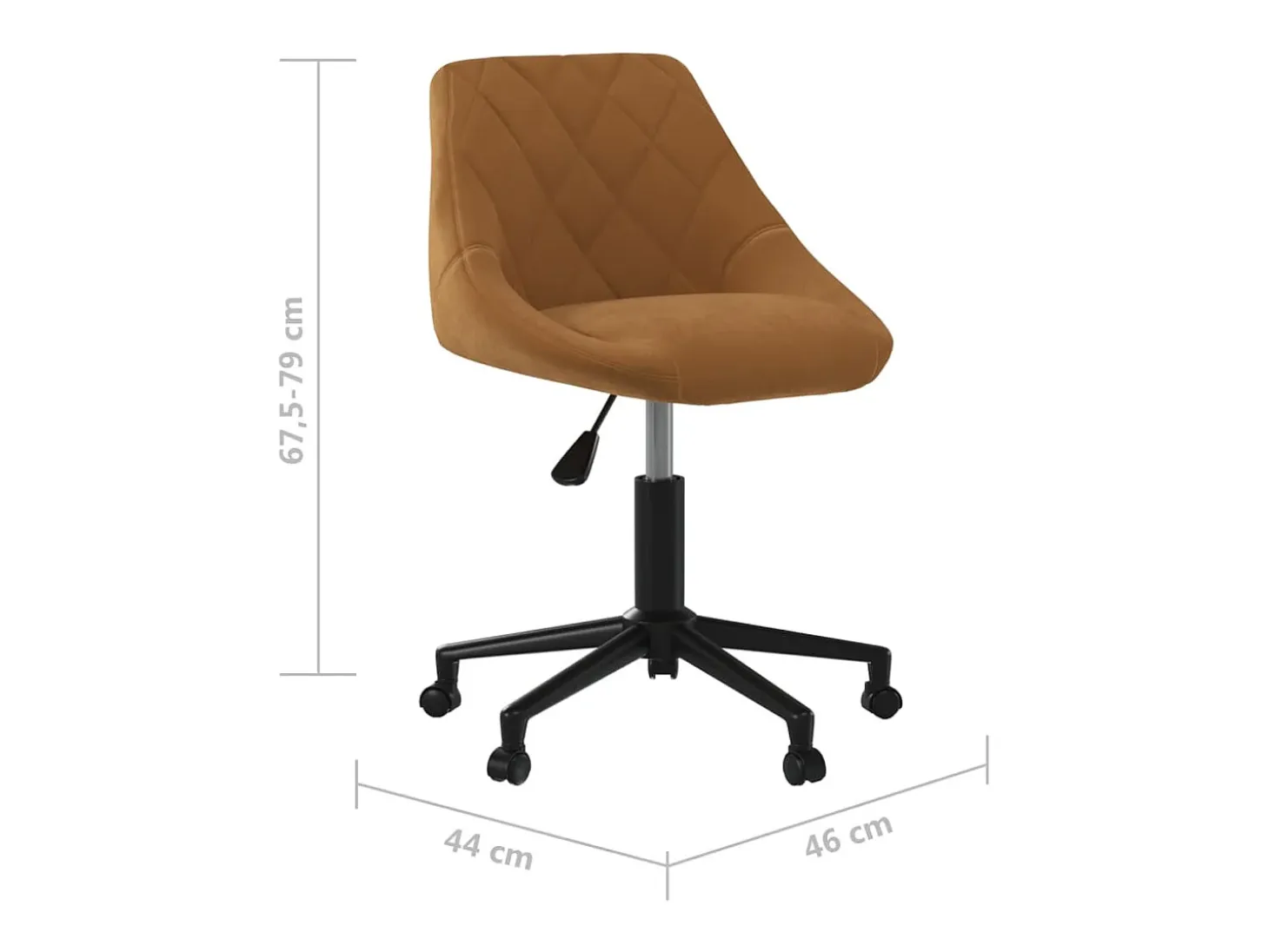 Silla de comedor giratoria de terciopelo marrón