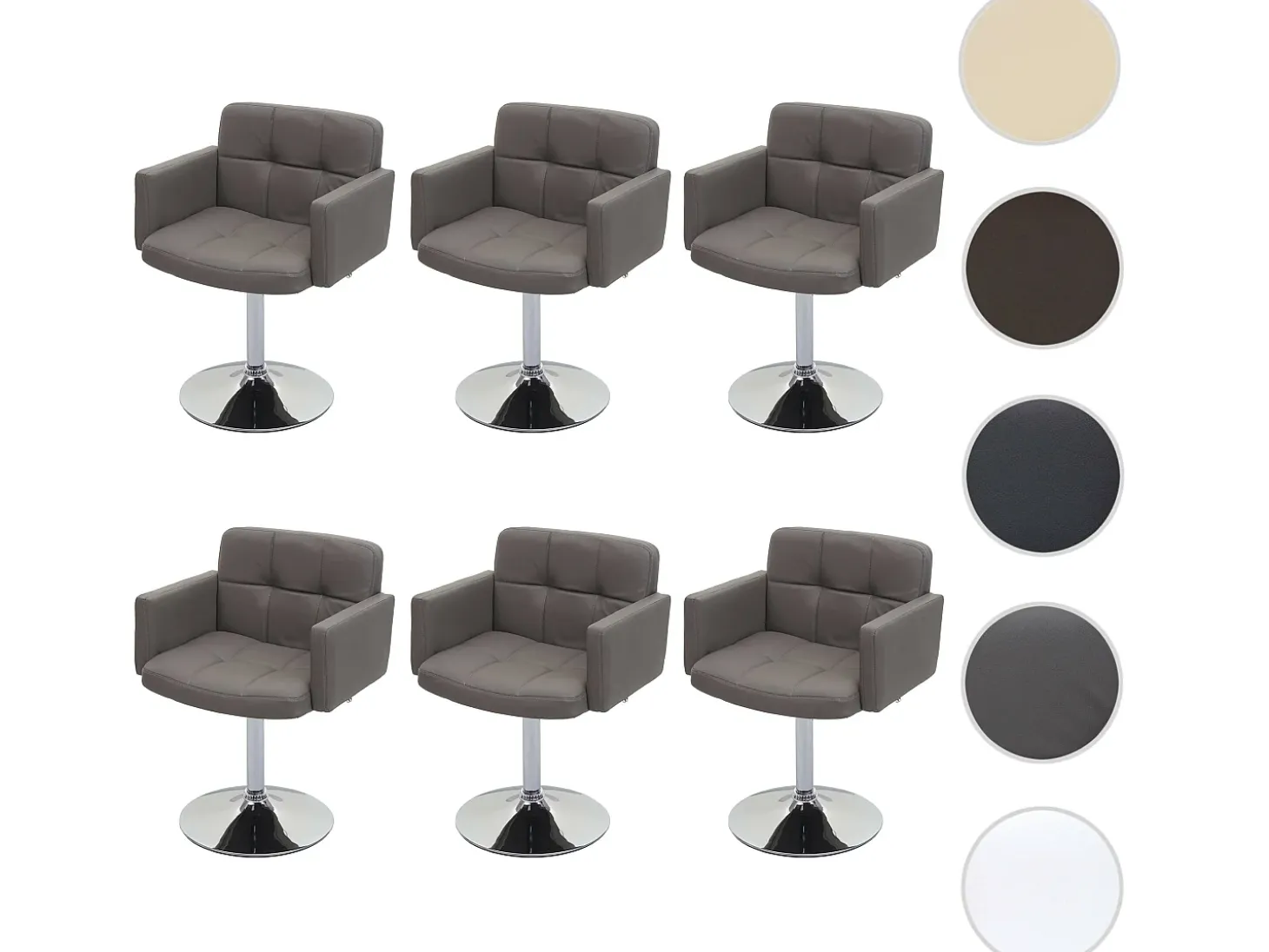 Silla de comedor Houston (juego de 6), gris topo
