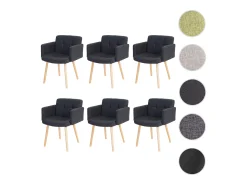 Silla de comedor Houston II (juego de 6), textil, gris oscuro