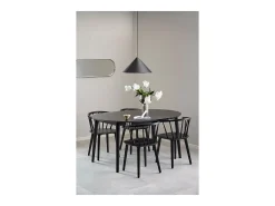 Silla de comedor Ida madera negra.