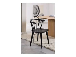 Silla de comedor Ida madera negra.
