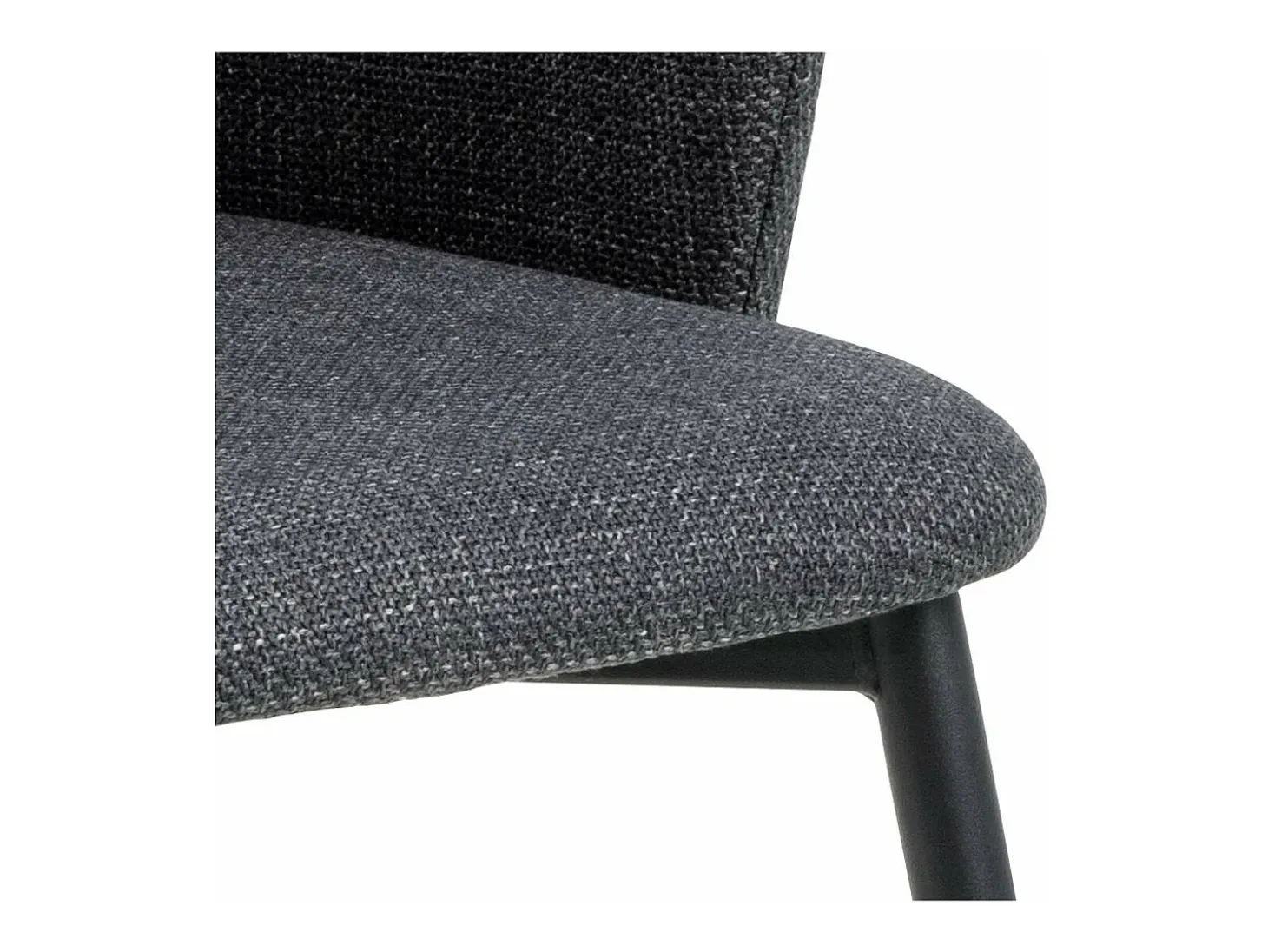 Silla de comedor Ilsa con reposabrazos color gris.