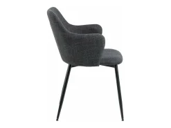 Silla de comedor Ilsa con reposabrazos color gris.