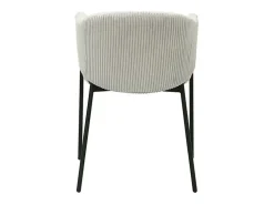 Silla de comedor IMANY – Terciopelo acanalado gris claro – Reposabrazos – Patas de metal negro – Estilo diseño / industrial
