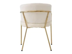 Silla de comedor individual en terciopelo con patas de metal, beige (59,69x59,69x55,88 cm)