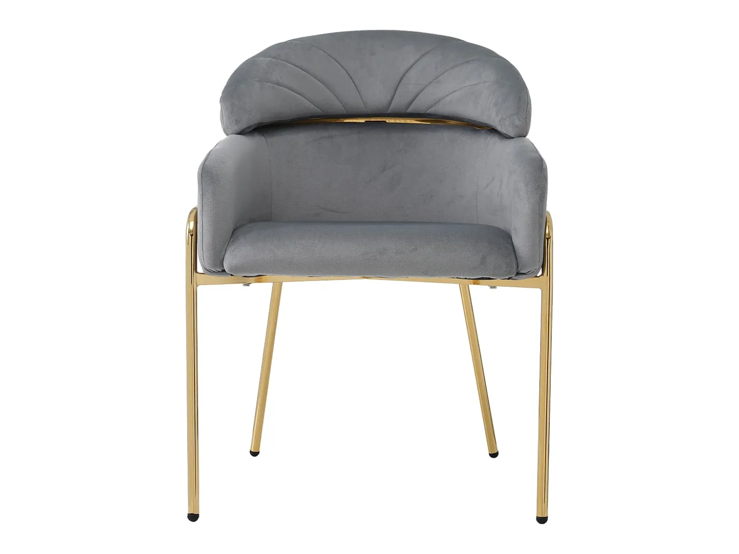 Silla de comedor individual de terciopelo con patas de metal, gris (59,69x59,69x55,88 cm)