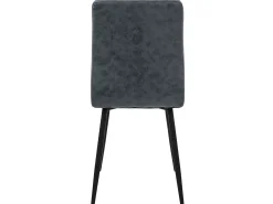 Silla de comedor juego de 4 tapizado de piel sintética antracita con patas de metal incl. material de montaje ML-Design